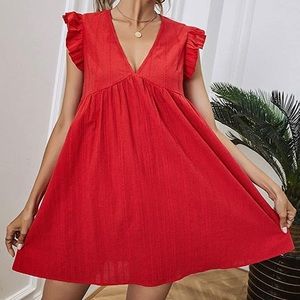 Romwe Women's Plain Short Sleeve Dress